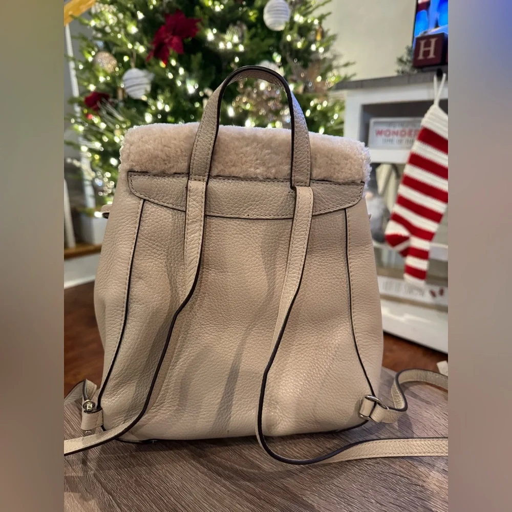Kate Spade Leila leather & shearling backpack Rare